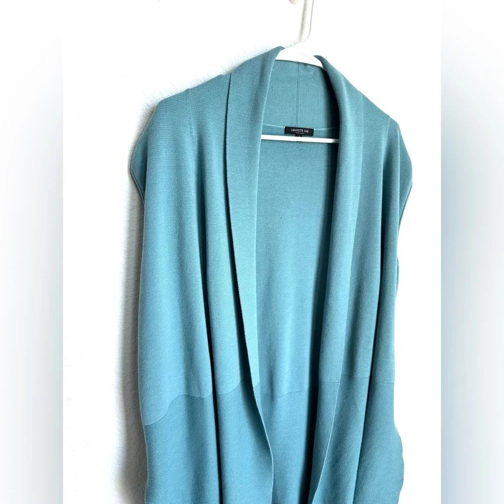 Lafayette 148 New York long‎ cardigan sleeveless NWOT Large